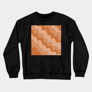 Brown wavy ocean waves gradient Crewneck Sweatshirt